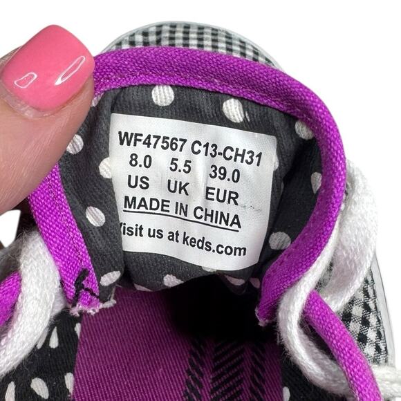 Keds Women's 8 Double Dutch Gingham Dot Sneaker - Picture 8 of 9